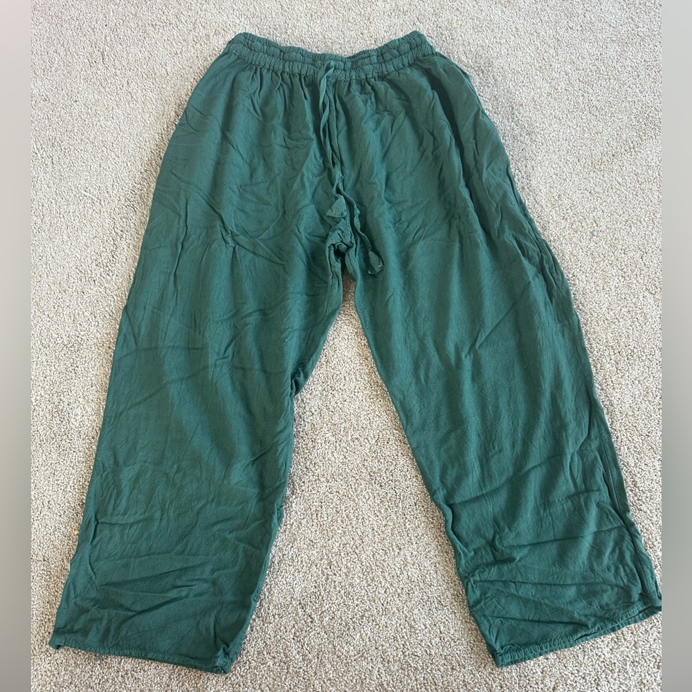 Women's Green Wide Leg Pants